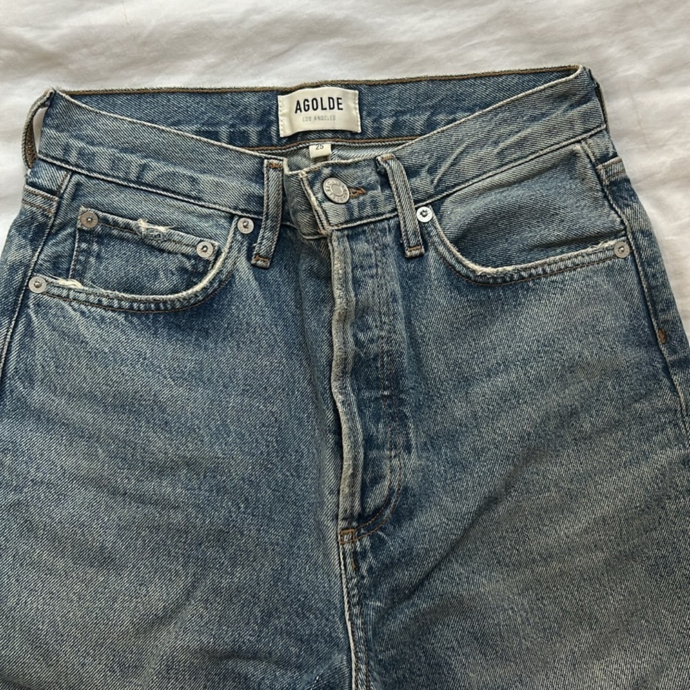 Agolde | 90's Pinch Waist High Rise Straight Jeans in Navigate | Size 25 - Picture 4 of 7